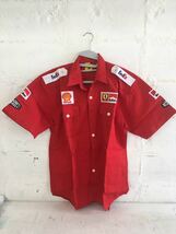 x0103-21★Ferrari 半袖シャツ XLサイズ 赤 TOMMY HILFIGER / Shell / Marlboro / FedEx 素材不明 フェラーリ_画像2