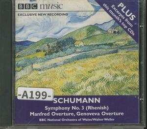 【BBC】シューマン：マンフレッド序曲、交響曲第3番ほか　　ヴァルター・ヴェラー指揮 BBCウェールズ国立管弦楽団　　-A199-　CD