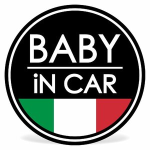 BABY IN CAR ステッカー / フラッグシリーズ / 耐水・耐候・日本製 〈イタリア国旗〉