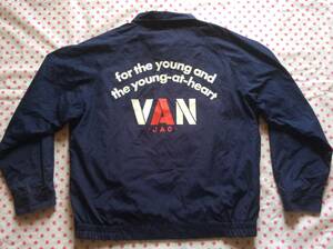VAN JAC ヴァン アーチロゴ フルジップ ジャケット 紺色 大きいサイズ 3L