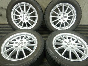 パT7962■205/55R16 BRIDGESTONE BLIZZAK VRX 社外ホイール 6.5J 5H PCD112 ★条件付送料無料★スタッドレス アウディ VW ゴルフ ベンツ