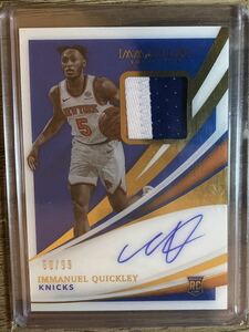 2020-21 Immaculate Jersey Autograph Auto Immanuel Quickley /99 RC