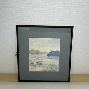 Art hand Auction [Koji Matsumoto] Fishing Watercolor Painting No. 3 Large Nika Exhibition Director, painting, watercolor, Nature, Landscape painting