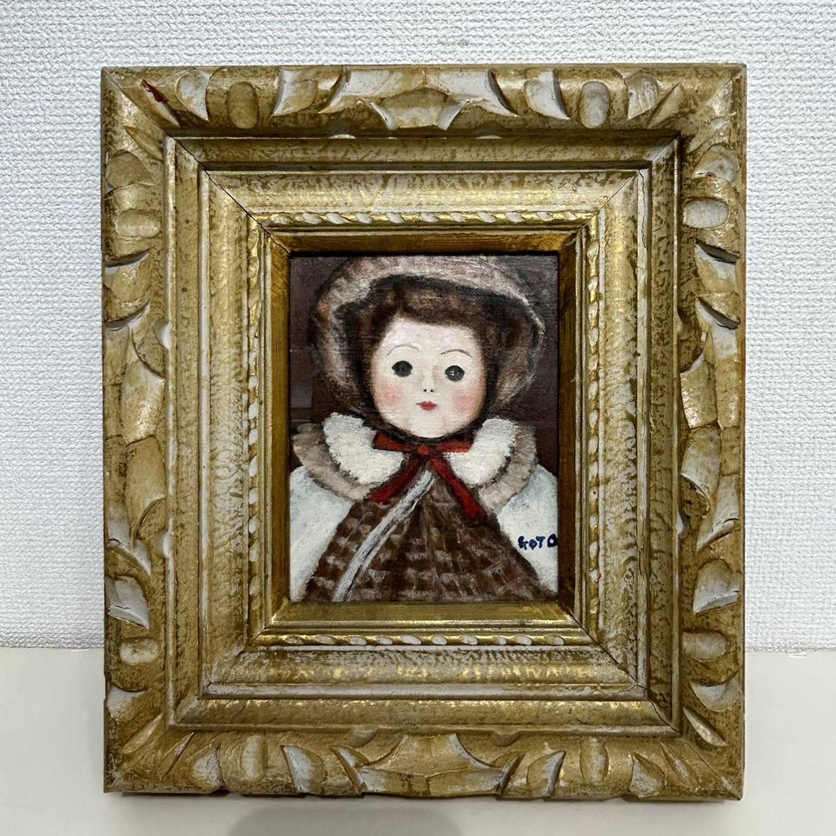 《Ёсико Гото》Никикай Додзин Член Ассоциации женщин-художников Антикварная картина маслом Кукла в рамке Рисунок Картина маслом Картина, рисование, картина маслом, портрет