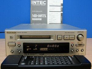 ONKYO★良品 メンテ済 動作良好★INTEC205 MDレコーダー MDLP対応★リモコン&取説付★MD-105TX