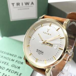 TRIWA トリワ STOCKHOLM GMT+1 腕時計 KLST110 クォーツ デイデイト 3針 レザーベルト メンズ 箱付き 菊TK