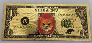 【新作】シバコイン 紙幣 ゴールド 24K 金 金運 1枚 仮想通貨