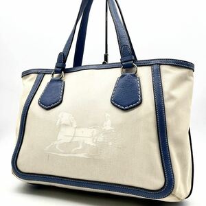 1円 【人気・A4可能】CELINE セリーヌ トートバッグ ハンドバッグ 馬車 キャンバス レザー 書類 ファイル ロゴ メンズ レディース 正規品