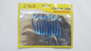 やわらか素材　シャッドテール　ワーム　[ブルー]　青　5.5cm　1.2g　10本セット　根魚　ロックフィッシュ　ブラックバス　ヒラメ　マゴチ