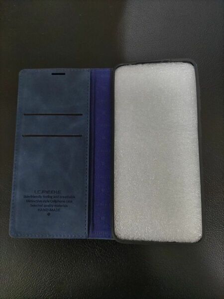 スマホケース 手帳型 シンプル GALAXY S21 ブルー