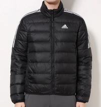 XO（2XL)サイズ ★ 新品 adidas ESS Down Jacket アディダス ダウンジャケット 黒 防寒 スリーストライプス アウター 黒 GH4589 3L XXL_画像2