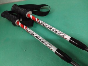 ● D) SHINANO シナノ Free SV ＆ S / Carbon Composite Shaft 11mm ADJUST SISTEM 101～123cm 伸縮 調整 スキー ポール ストック 中古 ③