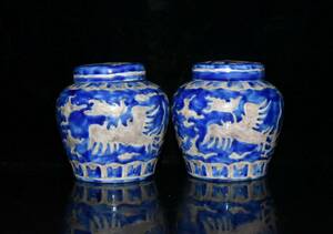 明・成化年製款・古陶瓷品・五彩・鳳紋・天字罐一對『収蔵家蔵』稀少珍品・置物・古賞物・中国古美術