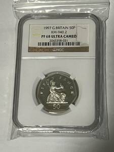 United Kingdom Queen Elizabeth Second 1986 Fifty Pence NGC 68 銀貨