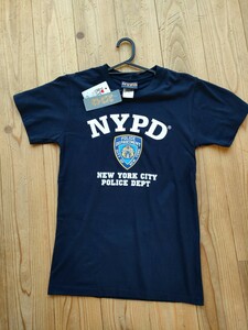 新品☆タグ付き 【送料★185円】NYPD 警察署 ニューヨーク コットン クルーネック 紺 ネイビ 半袖 Tシャツ メンズ 警察