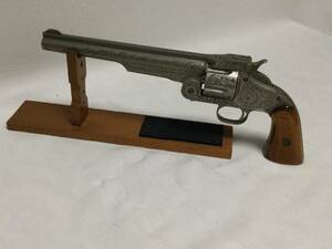 装飾銃 彫刻 アンティーク フランクリンミント ワイアットアープ リボルバー 20029 モデルガン 全長約34.5cm ソフトケース付き