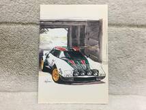 【正規品 絶版】Bowイラスト ポストカード ランチア ストラトス カーマガジン LANCIA STRATO'S 絵葉書 旧車 絵_画像2