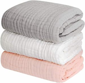 a. pink gray white (kelata) Eve ru baby bath towel towel baby 6 -ply gauze 105×105cm square 