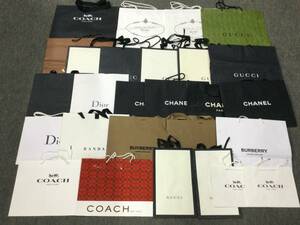 【F8337/140/0】ジャンク★各種ブランド 紙袋まとめセット★合計27枚前後★ショッパー★GUCCI★COACH★Dior★PRADA★CHANEL★BURBERRY★