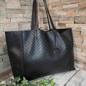 1円 BOTTEGA VENETA ボッテガヴェネタ トートバッグ ビジネスバッグ ショルダーバッグ イントレッチオチャート レザー ブラック 黒 