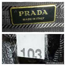 1円【至高の逸品】PRADA プラダ ハンドバッグ 2way ショルダーバッグ リボン デカロゴ レザー ナイロン ブラック黒 1スタ_画像10