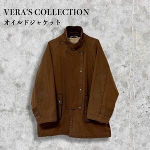 90s VERA'S COLLECTION オイルドジャケット　コーデュロイ　襟