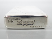 2014年製 ZIPPO ジッポ STERLING SILVER スターリング シルバー MEVIUS メビウス 懸賞品 スリム 銀 オイル ライター 喫煙 USA_画像6