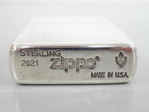 2021年製 ZIPPO ジッポ STERLING SILVER スターリング シルバー ARMOR CASE アーマー ケース プレーン 銀 オイル ライター 喫煙 USA_画像6