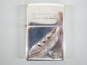 2001年製 ZIPPO ジッポ TADY&KING タディ＆キング 立体 メタル貼り フェザー 羽 ネイティブ シルバー 銀 オイル ライター USA