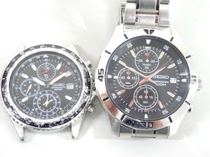 ジャンク 2点セット まとめて SEIKO セイコー クロノグラフ 100M 7T92-0CF0 4T57-00A0 メンズ クオーツ 腕時計