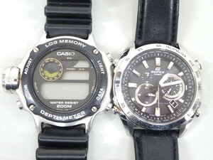 ジャンク 2点セット CASIO カシオ ROG MEMORY ログメモリー DEP-510 EDIFICE エディフィス EQW-T620 タフソーラー メンズ 腕時計