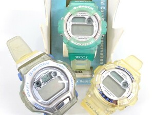 ジャンク 3点セット まとめて CASIO カシオ G-SHOCK Gショック DW-9600WC W.C.C.S DW-9200K DWM-100WC 腕時計 世界サンゴ礁保護協会