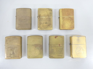 7点セット まとめて ZIPPO ジッポ SOLID BRASS ソリッドブラス ダイアゴナルライン グアム 50th 80’ｓ 90’ｓ 他 真鍮 ゴールド ライター