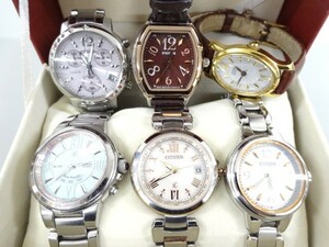 ジャンク 6点セット まとめて CITIZEN シチズン XC H240-T019081 H330-T009727 H336-S080533 他 電波ソーラー 多数 レディース 腕時計