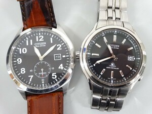 ジャンク 2点セット まとめて CITIZEN シチズン ATTESA H415-T008631 電波ソーラー エコドライブ B690-S066387