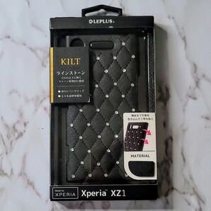 Xperia XZ1用　キルティングシェルケース　 KILT　ブラック　新品