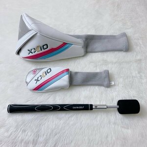 XXIO ゼクシオ♪純正ヘッドカバー レディース W1（ドライバー） H6（ユーティリティ）+DAIYA GOLF ダイヤゴルフ スイング練習器具をおまけ