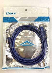 DTECH　USBケーブル　USB-2.0　3M　ブルー/スケルトン　A-B　CU0094　未開封品　ストック品　、