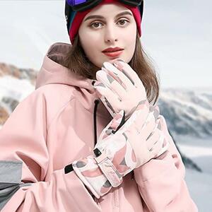 【スマホ対応】【ピンク】　手袋　グローブ　防水　スキー　スノーボード　バイク