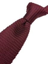 トラッド　メンズ　新品未使用　ニットタイ　 knit tie　エンジ×アンダーライン_画像2