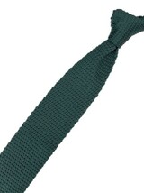 トラッド　メンズ　新品未使用　ニットタイ　 knit tie　グリーン×無地織り_画像3