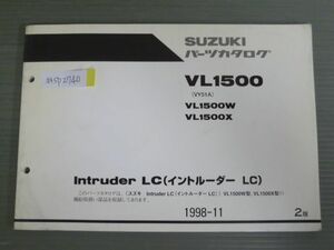 Intruder LC イントルーダー VL1500 VY51A W X 2版 スズキ パーツリスト パーツカタログ 送料無料