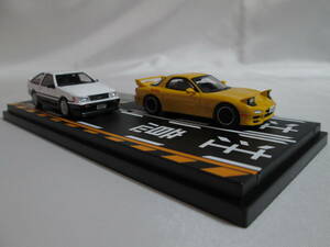 インターアライド　1/64　頭文字D　セット　Vol.16　秋山　渉　レビン（AE86）＆高橋　啓介RX-7（FD35）【新品】