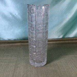 【訳あり】クリスタルガラス　花瓶 　カット硝子 高さ約30cm