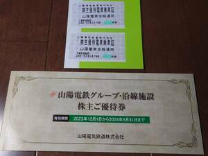 山陽電気鉄道 株主優待電車乗車券2枚・グループ沿線施設株主ご優待券 山陽電鉄 有効期間：2024年5月31日まで