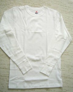 Hanes ヘインズ BEEFY ビーフィー サーマル ワッフル ロングスリーブ Tシャツ 長袖 白 XL HM4-Q013 メンズ レディー 人気 おすす