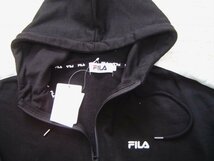 送料無料 FILA フィラ スウェット ロゴテープフルジップ パーカー パンツ 上下セット ワンポイント 裏パイル 黒 L FH8196 メンズ_画像5