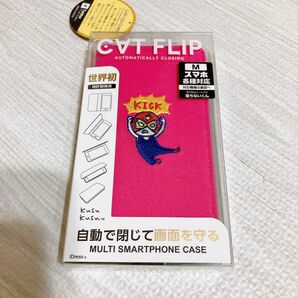 【マルチ スマホケース】CATFLIP KUSUKUSU マルチスマートフォンケース (レスラーピンク)