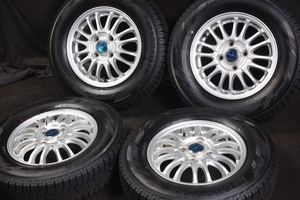 ★新品同様 155/80R13 国産YOKOHAMA 2021年製 スタッドレス4本SET パッソプラッツヴィッツロゴKEIワゴンRブーンラピュタミラージュリベロ