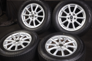 ★バリ山 195/65R15 ブリヂストン VRX2 スタッドレス 4本SET PCD100 プリウスウィッシュアリオンオーパプレミオカルディナインプレッサ